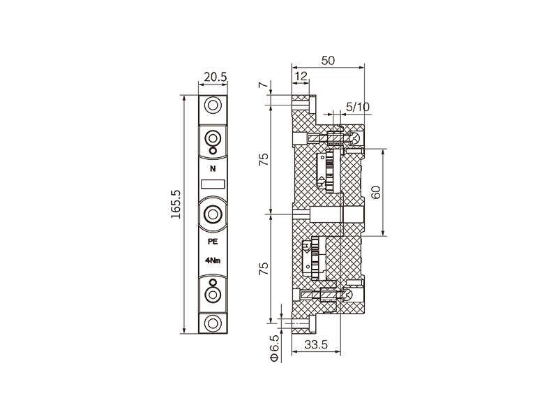 DN52356的外形尺寸信息.jpg 金萊勒DN52356母線支架外形尺寸圖.jpg
