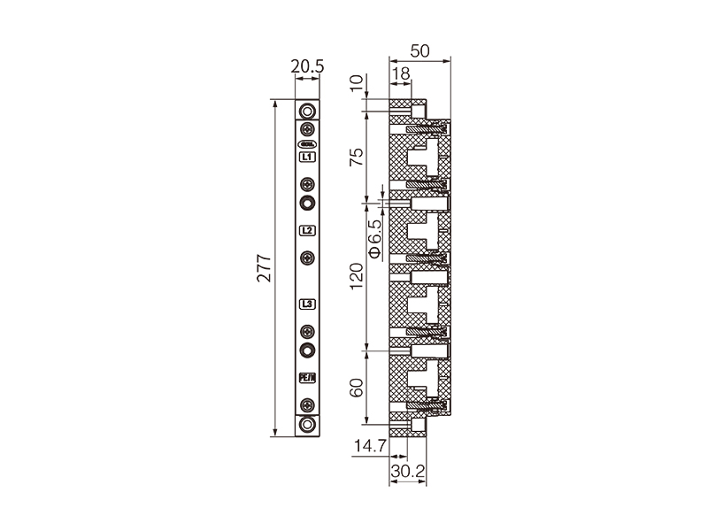 DN52004的外形尺寸信息 金萊勒DN52004母線支架外形尺寸圖.jpg